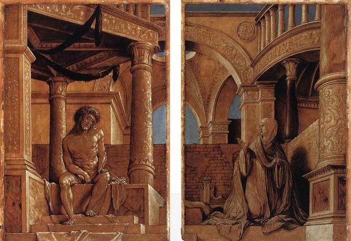HOLBEIN, Hans the Younger Diptych with Christ and the Mater Dolorosa oil painting picture